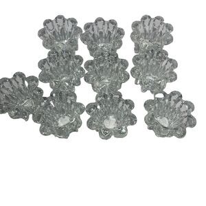 Set of 10 Candle Stick Holders KIG Crystal Clear Beaded Glass Made in Indonesia